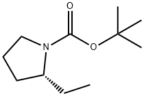 (R)-tert-butyl 2-ethylpyrrolidine-1-carboxylate Struktur