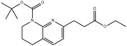 1-BOC-7-(3-ETHOXY-3-OXOPROPYL)-3,4-DIHYDRO-1,8-NAPHTHYRIDINE Struktur