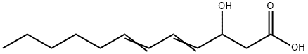 trans,trans-3-Hydroxydodeca-4,6-dienoic acid Struktur