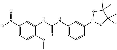 1-(2-Methoxy-5-nitrophenyl)-3-[3-(tetramethyl-1,3,2-dioxaborolan-2-yl)phenyl]urea Struktur