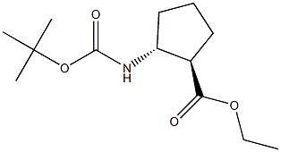 trans-ethyl 2-(tert-butoxycarbonylaMino)cyclopentanecarboxylate Struktur