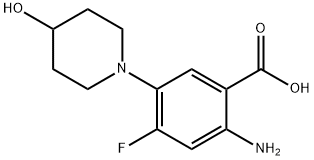 2-aMino-4-fluoro-5-(4-hydroxypiperidin-1-yl)benzoic acid Struktur