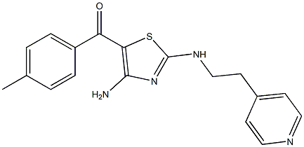 (4-aMino-2-((2-(pyridin-4-yl)ethyl)aMino)thiazol-5-yl)(p-tolyl)Methanone Struktur