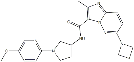 6-(azetidin-1-yl)-N-(1-(5-Methoxypyridin-2-yl)pyrrolidin-3-yl)-2-MethyliMidazo[1,2-b]pyridazine-3-carboxaMide Struktur