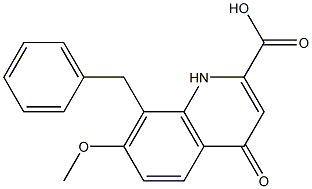 8-benzyl-7-Methoxy-4-oxo-1,4-dihydroquinoline-2-carboxylic acid Struktur