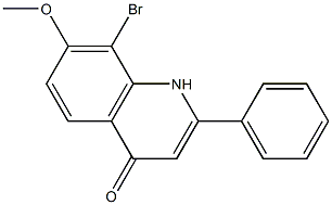 8-broMo-7-Methoxy-2-phenylquinolin-4(1H)-one Struktur