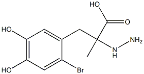 3-(2-broMo-4,5-dihydroxyphenyl)-2-hydrazinyl-2-Methylpropanoic acid Struktur