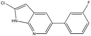 2-chloro-5-(3-fluorophenyl)-1H-pyrrolo[2,3-b]pyridine Struktur