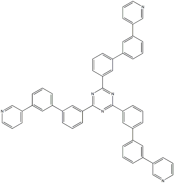 2,4,6-tris(3'-(pyridin-3-yl)biphenyl-3-yl)-1,3,5-triazine Struktur