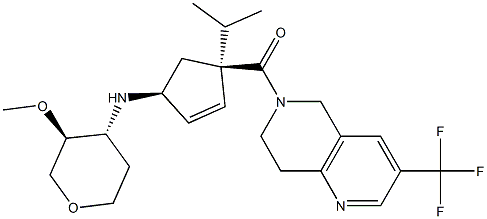 ((1S,4S)-1-isopropyl-4-((3S,4R)-3-Methoxytetrahydro-2H-pyran-4-ylaMino)cyclopent-2-enyl)(3-(trifluoroMethyl)-7,8-dihydro-1,6-naphthyridin-6(5H)-yl)Methanone Struktur