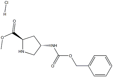 (2R,4S)-4-CBZ-aMino Pyrrolidine-2-carboxylic acid Methylester-HCl Struktur