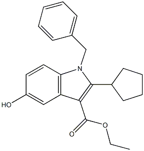 ethyl 1-benzyl-2-cyclopentyl-5-hydroxy-1H-indole-3-carboxylate Struktur