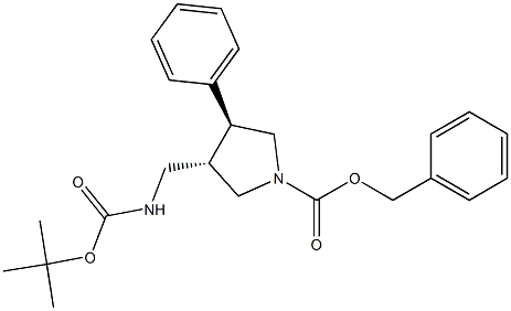 Trans-benzyl 3-((tert-butoxycarbonylaMino)Methyl)-4-phenylpyrrolidine-1-carboxylate Struktur