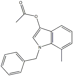 Acetic acid 1-benzyl-7-Methyl-1H-indol-3-yl ester Struktur