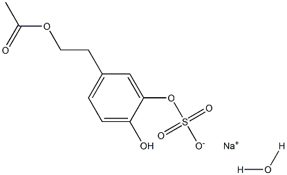 4-[2-(Acetyloxy)ethyl]-1-phenol 2-Sulfate SodiuM Hydrate Struktur