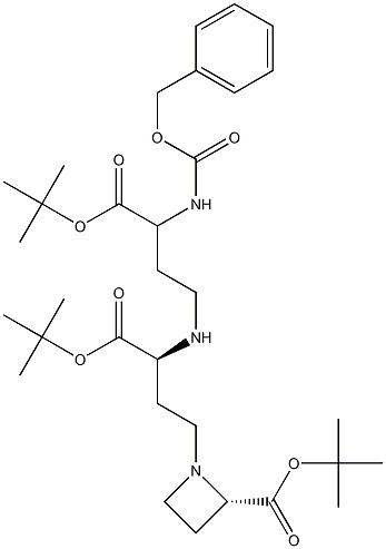 (2S,3'S,3”S)-N-[3-[3-tert-Butoxycarbonyl-3-benzyloxycarbonylaMino(propylaMino)]-3-tert-butoxycarbonylpropyl]azetidine-2-carboxylic Acid tert-Butyl Ester Struktur