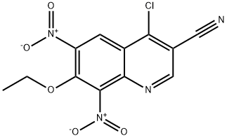 4-chloro-7-ethoxy-6,8-dinitroquinoline-3-carbonitrile Struktur