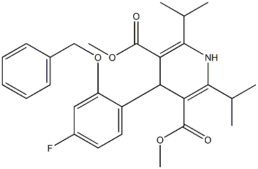 diMethyl 4-(2-(benzyloxy)-4-fluorophenyl)-2,6-diisopropyl-1,4-dihydropyridine-3,5-dicarboxylate Struktur