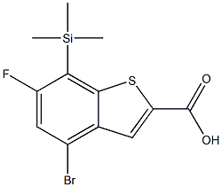 4-broMo-6-fluoro-7-(triMethylsilyl)benzo[b]thiophene-2-carboxylic acid Struktur