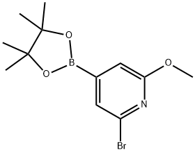 2-bromo-6-methoxy-4-(4,4,5,5-tetramethyl-1,3,2-dioxaborolan-2-yl)pyridine Struktur