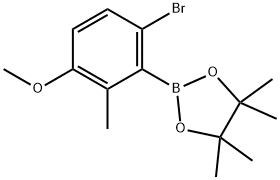 2-(6-Bromo-3-methoxy-2-methylphenyl)-4,4,5,5-tetramethyl-1,3,2-dioxaborolane Struktur