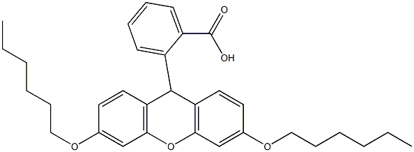 2-(3,6-Dihexyloxyxanthen-9-yl)benzoic Acid Struktur