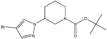 3-(4-BroMo-pyrazol-1-yl)-piperidine-1-carboxylic acid tert-butyl ester Struktur