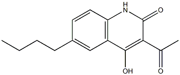 3-acetyl-6-butyl-4-hydroxyquinolin-2(1H)-one Struktur