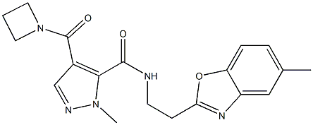 4-(azetidine-1-carbonyl)-1-Methyl-N-(2-(5-Methylbenzo[d]oxazol-2-yl)ethyl)-1H-pyrazole-5-carboxaMide Struktur