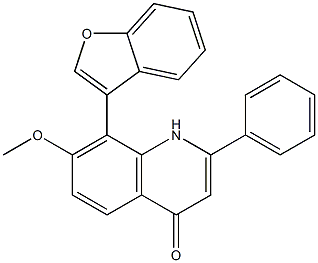 8-(benzofuran-3-yl)-7-Methoxy-2-phenylquinolin-4(1H)-one Struktur