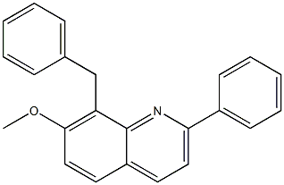 8-benzyl-7-Methoxy-2-phenylquinoline Struktur