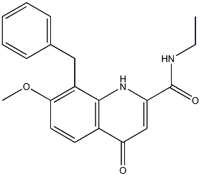 8-benzyl-N-ethyl-7-Methoxy-4-oxo-1,4-dihydroquinoline-2-carboxaMide Struktur