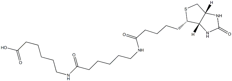 6-(6-(5-((3aS,4S,6aR)-2-oxohexahydro-1H-thieno[3,4-d]iMidazol-4-yl)pentanaMido)hexanaMido)hexanoic acid Struktur