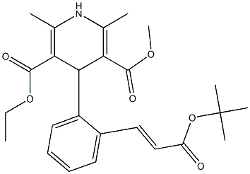 Ethyl Methyl (E)-4-{2-[2-(tert-Butoxycarbonyl) vinyl] phenyl}-1,4-dihydro-2,6-diMethyl-pyridine-3,5-dicarboxylate Struktur