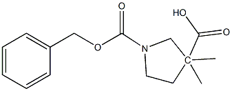 1-benzyl 3-Methyl 3-Methylpyrrolidine-1,3-dicarboxylate Struktur