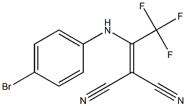 2-(1-((4-broMophenyl)aMino)-2,2,2-trifluoroethylidene)Malononitrile Struktur