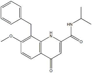 8-benzyl-N-isopropyl-7-Methoxy-4-oxo-1,4-dihydroquinoline-2-carboxaMide Struktur