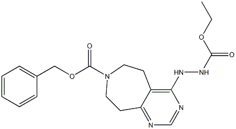 benzyl 4-(2-(ethoxycarbonyl)hydrazinyl)-8,9-dihydro-5H-pyriMido[4,5-d]azepine-7(6H)-carboxylate Struktur