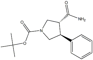 Trans-tert-butyl 3-carbaMoyl-4-phenylpyrrolidine-1-carboxylate Struktur