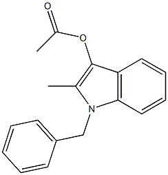 Acetic acid 1-benzyl-2-Methyl-1H-indol-3-yl ester Struktur