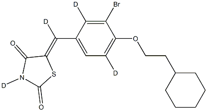 5-[[3-BroMo-4-(2-cyclohexylethoxy)phenyl]Methylene]-2,4-thiazolidinedione-d4 Struktur