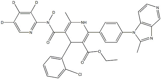 4-(2-Chlorophenyl)-1,4-dihydro-6-Methyl-2-[4-(2-Methyl-1H-iMidazo[4,5-c]pyridin-1-yl)phenyl]-5-[(2-pyridinylaMino-d4)carbonyl]-3-pyridinecarboxylic Acid Ethyl Ester Struktur