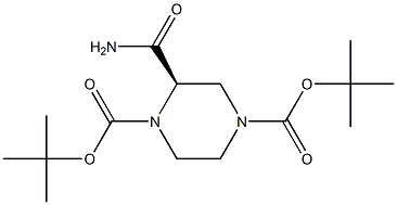 (R)-di-tert-butyl 2-carbaMoylpiperazine-1,4-dicarboxylate Struktur