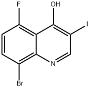 8-BroMo-5-fluoro-3-iodo-quinolin-4-ol Struktur