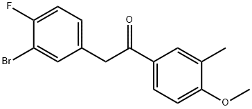 2-(3-broMo-4-fluorophenyl)-1-(4-Methoxy-3-Methylphenyl)ethanone Struktur