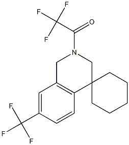 2,2,2-trifluoro-1-(7'-(trifluoroMethyl)-1'H-spiro[cyclohexane-1,4'-isoquinoline]-2'(3'H)-yl)ethanone Struktur