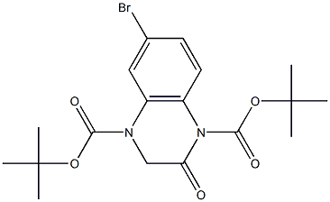 di-tert-butyl 6-broMo-2-oxo-2,3-dihydroquinoxaline-1,4-dicarboxylate Struktur