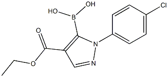 1-(4-chlorophenyl)-4-(ethoxycarbonyl)-1H-pyrazol-5-ylboronic acid Struktur