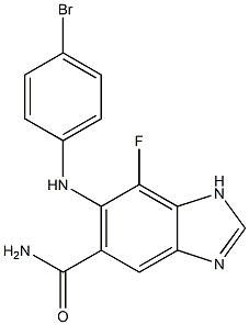 6-(4-broMophenylaMino)-7-fluoro-1H-benzo[d]iMidazole-5-carboxaMide Struktur