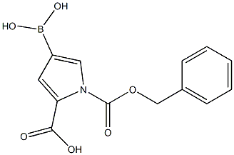 1-(benzyloxycarbonyl)-4-borono-1H-pyrrole-2-carboxylic acid Struktur